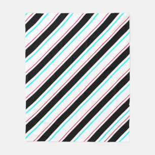 Schwarz-weiße Streifen Fleecedecke