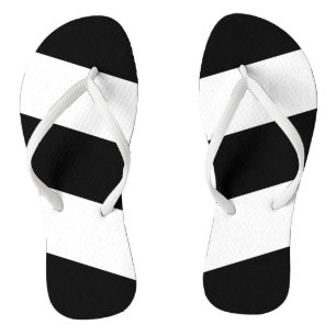 Schwarz-weiße Streifen Flip Flops