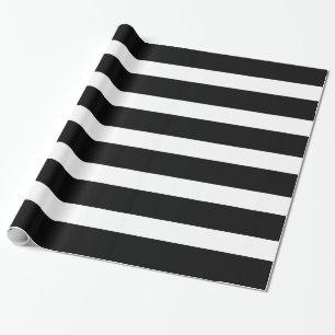 Schwarz-weiße Streifen geometrisches Muster Geschenkpapier