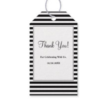 Schwarz/Weiße Streifen - Geschenketiketten