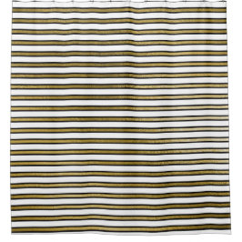Schwarz-weiße Streifen Linien Minimal Chic Glam Duschvorhang