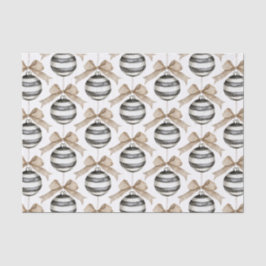 Schwarz-weiße Streifen Ornament Bow Weihnachten Seidenpapier