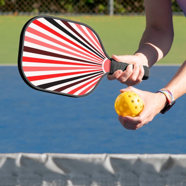 Schwarz-weiße Streifen Pickleball Schläger (InSitu)