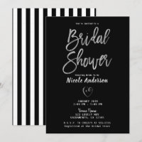 Schwarz-weiße Streifen Silver Chic Brautparty