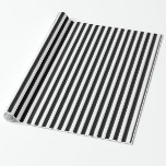 Schwarz-weiße Streifen Stripe Chic Hochzeit Geschenkpapier<br><div class="desc">Schleifpapier</div>