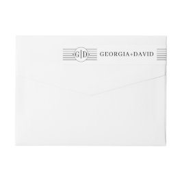 Schwarz-weiße Streifen und Monogramm