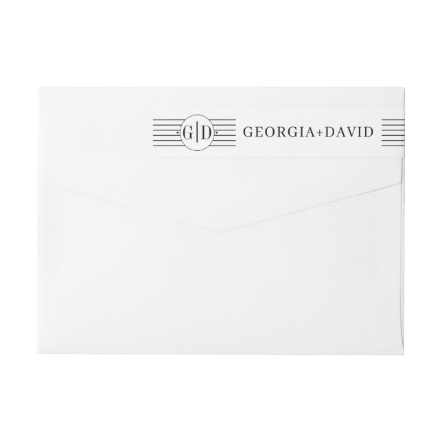 Schwarz-weiße Streifen und Monogramm (Rückseite)