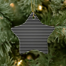 Schwarz-weiße Streifen Weihnachten Keramik Ornament