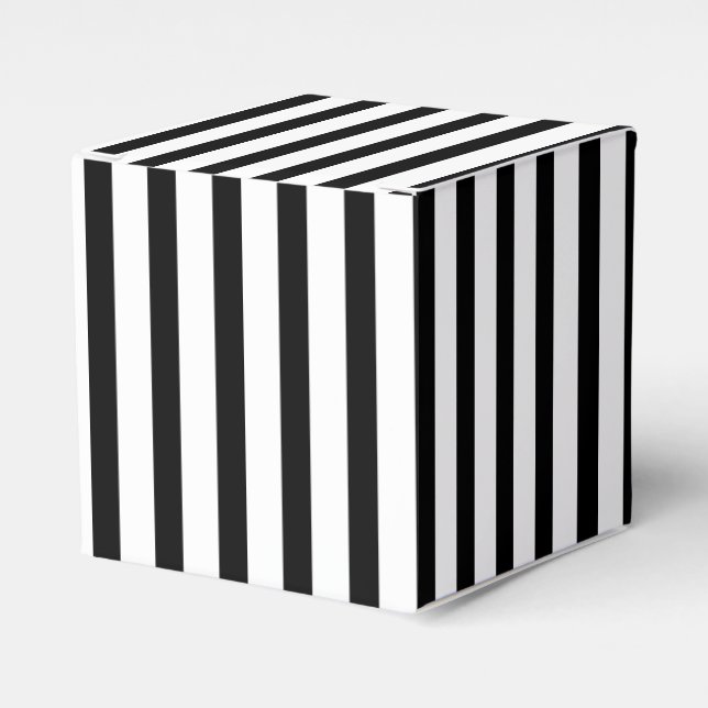 Schwarz-weiße Streifenmuster Geschenkschachtel (Vorderseite)