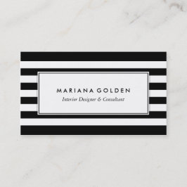 Schwarz-weiße Strip-Visitenkarte Visitenkarte
