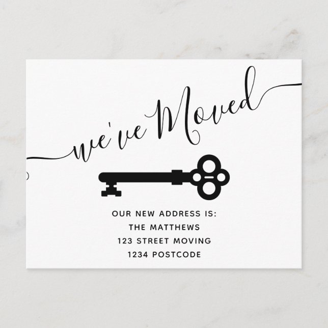 Schwarz-weiße Tastenkombination Ankündigungspostkarte (Vorderseite)