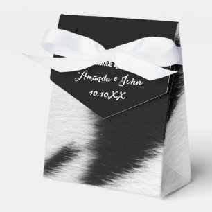 Schwarz-weiße Tierhaut Gastgeschenk Hochzeit Viele Geschenkschachtel