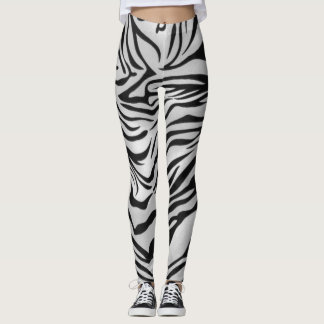 Schwarz-weiße Tigerfellfarbe Leggings