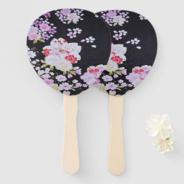 Schwarz-weiße traditionelle japanische Blume Fächer