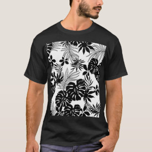 Schwarz-weiße Tropen: Silhouetten der Natur T-Shirt