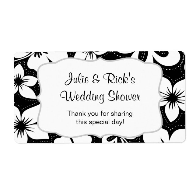 Schwarz-weiße Tropische Wasserflasche - passen Sie (Vorne)