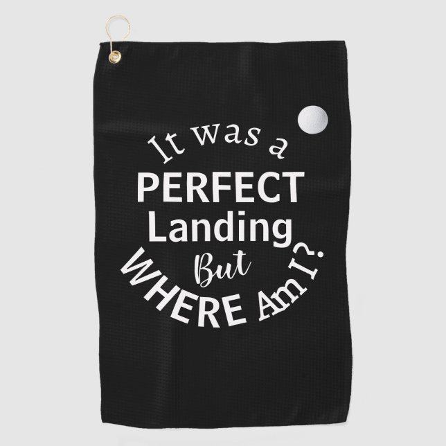 Schwarz-weiße Typografie Funny Spaß Golf Ball Golfhandtuch (Vorderseite)