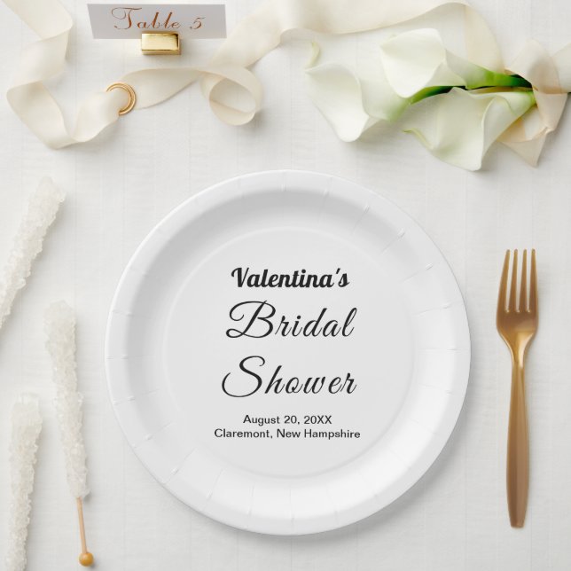Schwarz-weiße-Typografie-Junggesellinnen-Abschied Pappteller (Hochzeit)