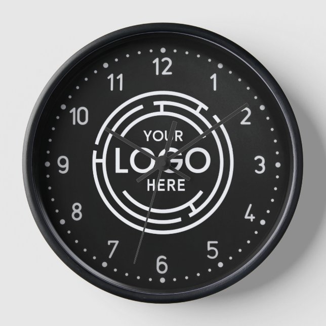 Schwarz-weiße Uhr für das Firmenlogo (Vorderseite)