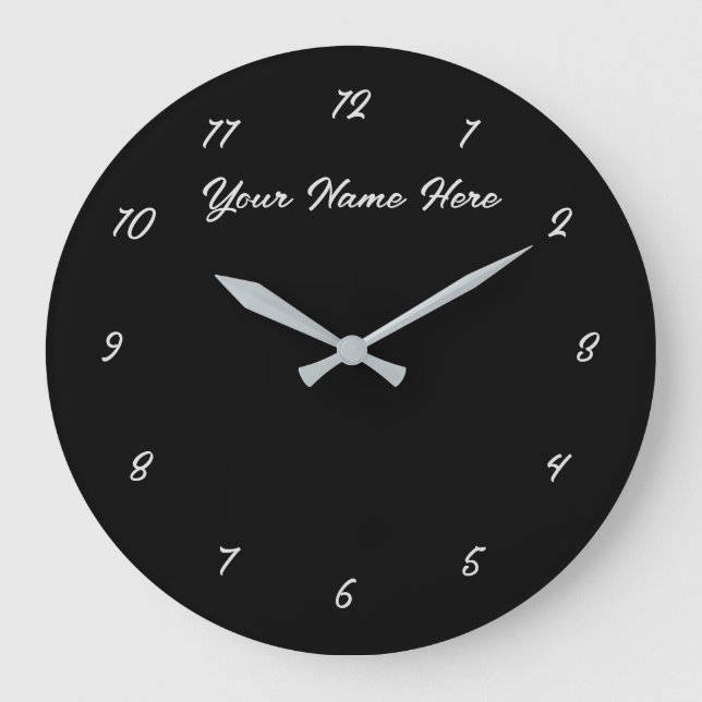 Schwarz-weiße Uhr mit benutzerdefiniertem Text und (Vorderseite)