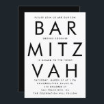 Schwarz-weiße ultramoderne Bar Mitzvah Einladung<br><div class="desc">Schwarz-weiße ultramoderne Bar Mitzvah-Einladung</div>