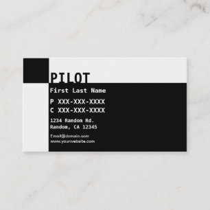 Schwarz-weiße umgekehrte PILOT-Visitenkarten Visitenkarte