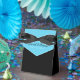 Schwarz-weiße und Aquamarine Blaue Hochzeit Geschenkschachtel (Party)