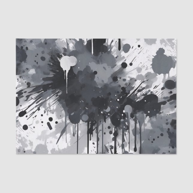 Schwarz-weiße und graue Textur Seidenpapier (Vorderseite)