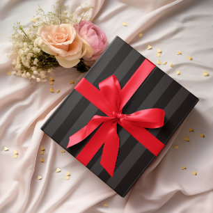 Schwarz-weiße und Holzkohle-Streifen Geschenkpapier