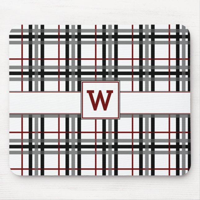Schwarz-weiße und Karierte Mousepad (Vorne)