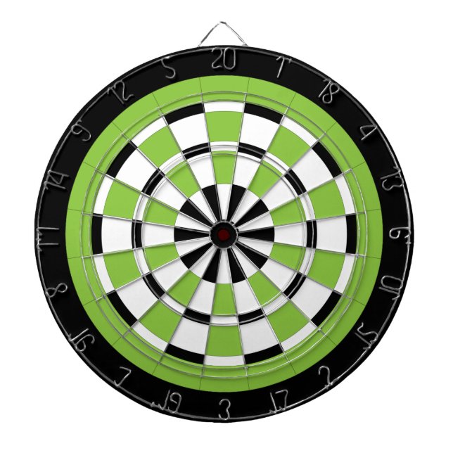 Schwarz-weiße und Limone Dartboard Dartscheibe (vorne)