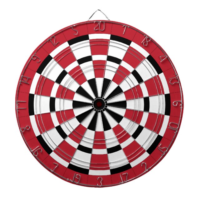 Schwarz-weiße und rote Dartboard Dartscheibe (vorne)