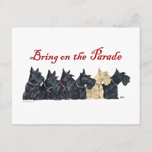 Schwarz-weiße und Wheaten Scottish Terrier Postkarte