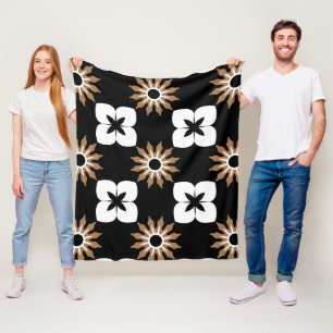 Schwarz-weiße vintage-keramische Mosaikfliese Name Fleecedecke
