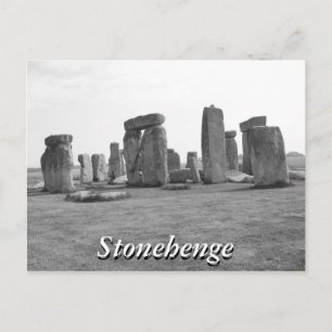 Schwarz-weiße Vintage-Postkarte von Stonehenge UK Postkarte