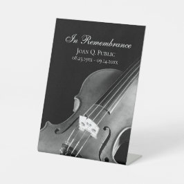 Schwarz-weiße Violinmusikfeier Sockelschild