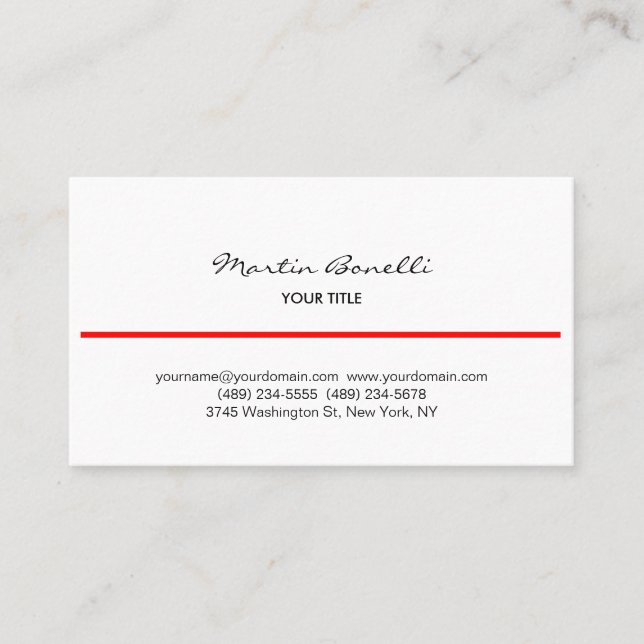 Schwarz-weiße Visitenkarte für die Red Line-Schrei (Vorderseite)