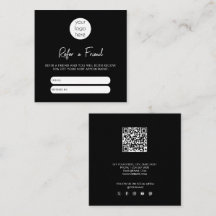 Schwarz-weiße Visitenkarte für einen Freund