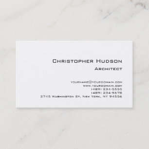 Schwarz-weiße Visitenkarte für Schlichte Architekt