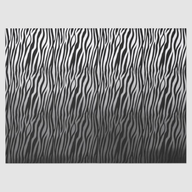 Schwarz-weiße Wasserfarbe Ombre Zebra Print Seidenpapier (Vorderseite)
