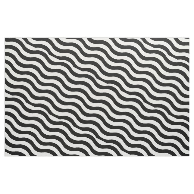 Schwarz-weiße Wavy Streifen Stoff (Yard (91,4 cm))