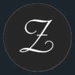 Schwarz-weiße Wedding Z Monogram Stickers<br><div class="desc">Diese Aufkleber sind mit einem eleganten,  kursiven Z-Monogramm versehen. Ideal für Gastgeschenke Hochzeiten,  etc.</div>