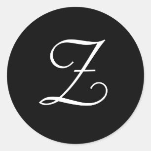Schwarz-weiße Wedding Z Monogram Stickers