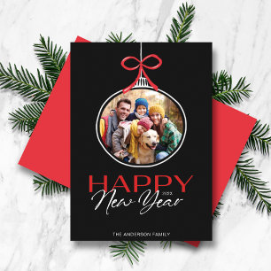 Schwarz-weiße Weihnachtskarte für Fotos Feiertagskarte