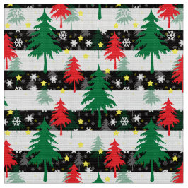 Schwarz-weiße Weihnachtsschnee Streifen Rote Grüne Stoff