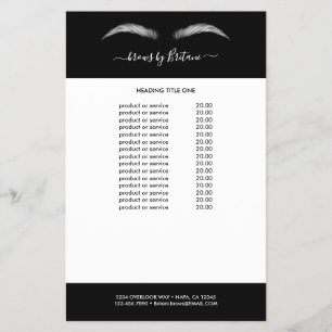 Schwarz‑weiße Wimpern‑ und Augenbrauen – Preise &  Flyer
