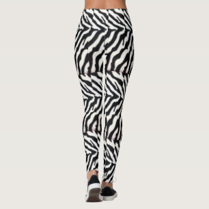 SCHWARZ-WEISSE ZEBRA-HAUT LEGGINGS