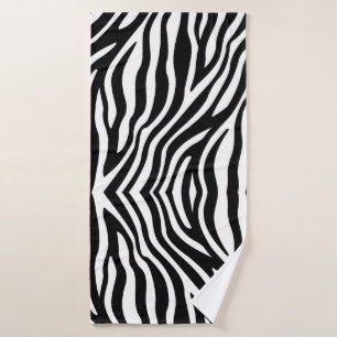 Schwarz-weiße Zebra Print Badehandtuch