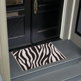 Schwarz-weiße Zebra Print Fußmatte