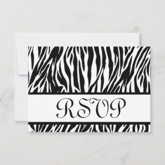 Schwarz-weiße Zebra Print UAWG Wedding Response Ca RSVP Karte
